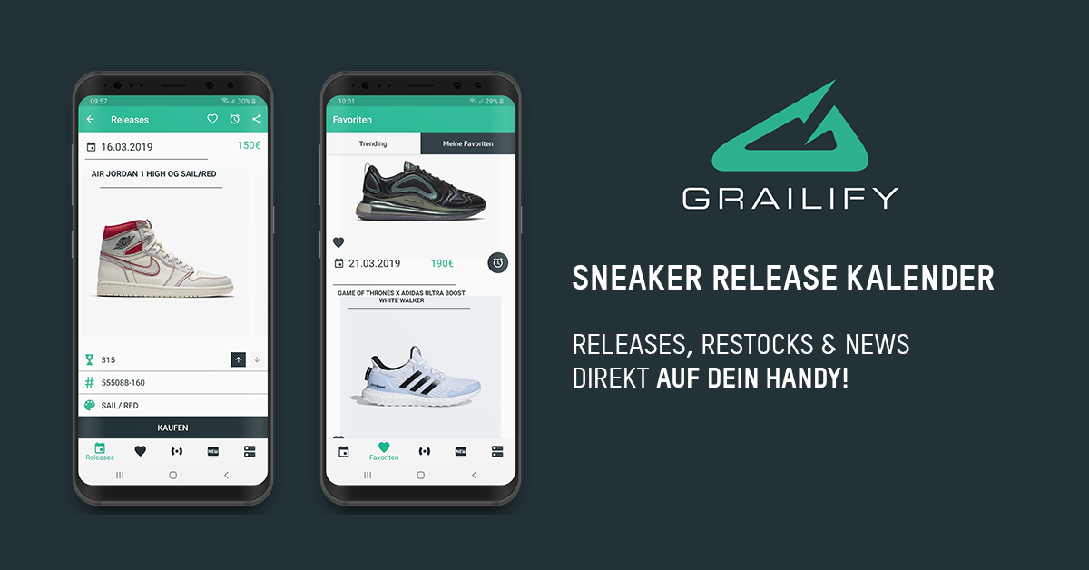 Grailify: Sneaker Release Kalender für Sneakerheads - electru.de